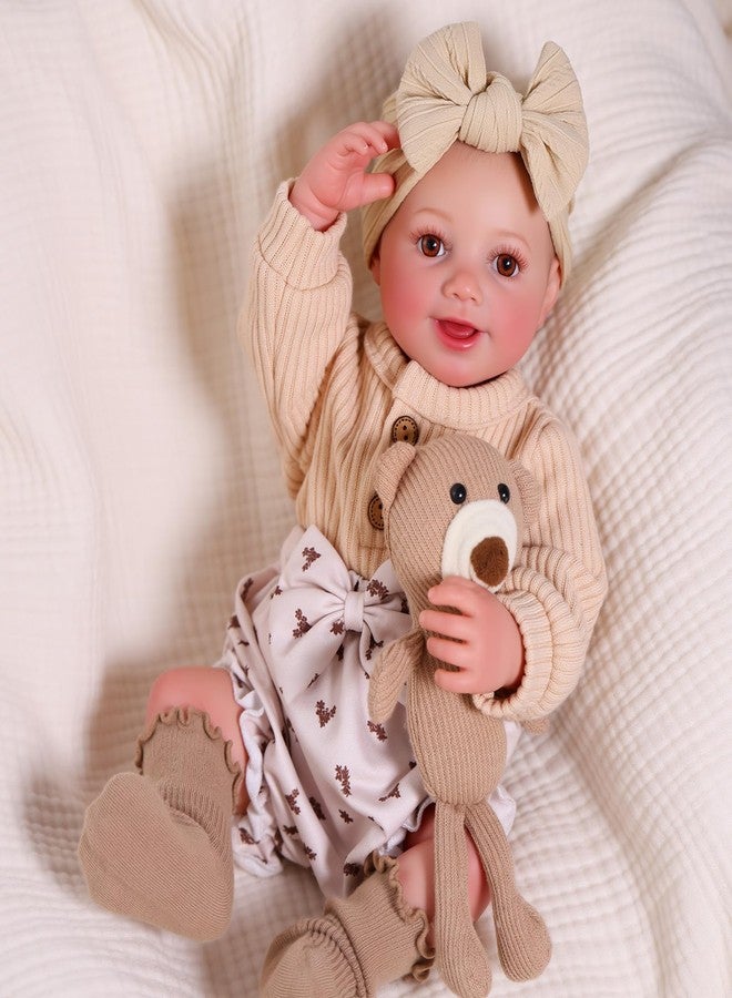 BABESIDE دمية طفلة حديثة الولادة من بيبي سايد، تشرب الماء وتتبول - دمية واقعية مقاس 17 بوصة، مصنوعة من الفينيل الناعم، يمكنها شرب الماء والتبول، مناسبة للأطفال من عمر 3 سنوات فما فوق. - Image 2